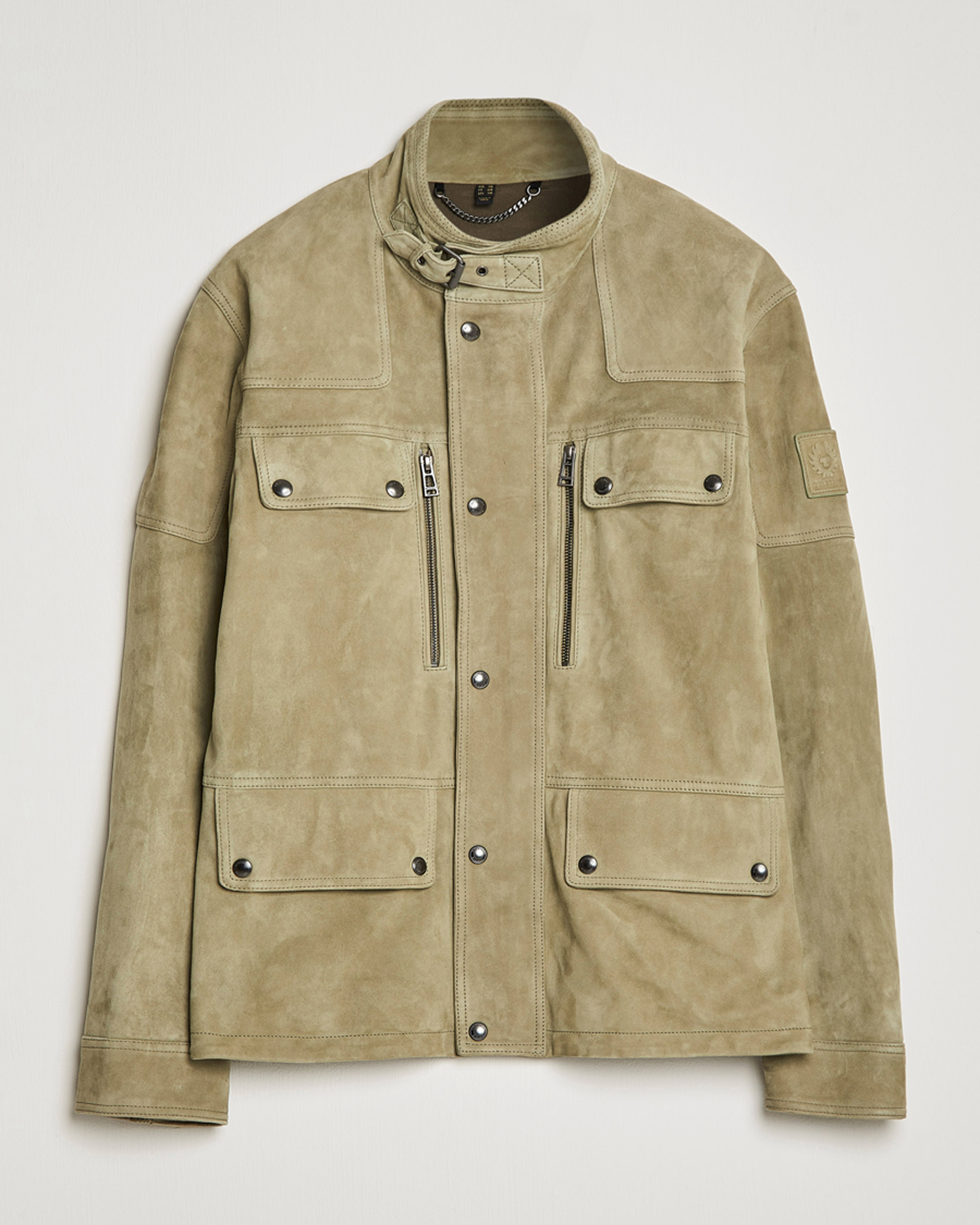 hoppe overraskende flod Belstaff Dene Suede Field Jacket Aloe - CareOfCarl.dk