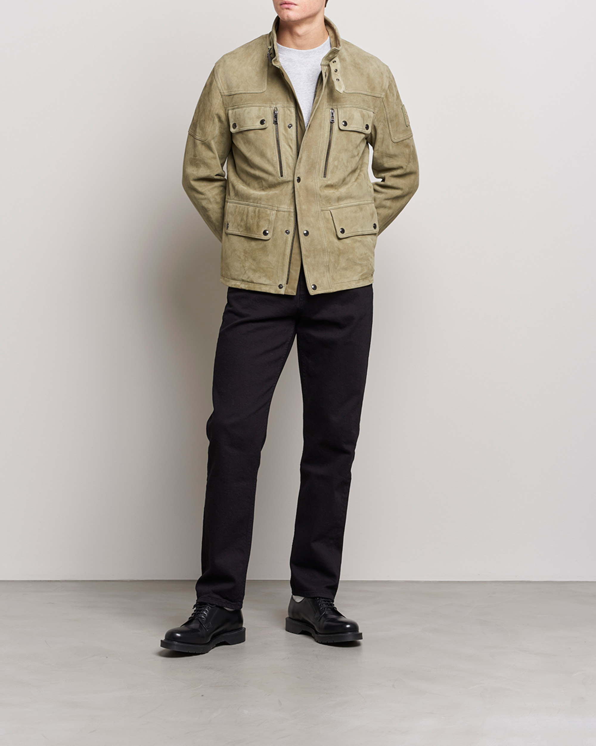Herre | Jakker | Belstaff | Dene Suede Field Jacket Aloe