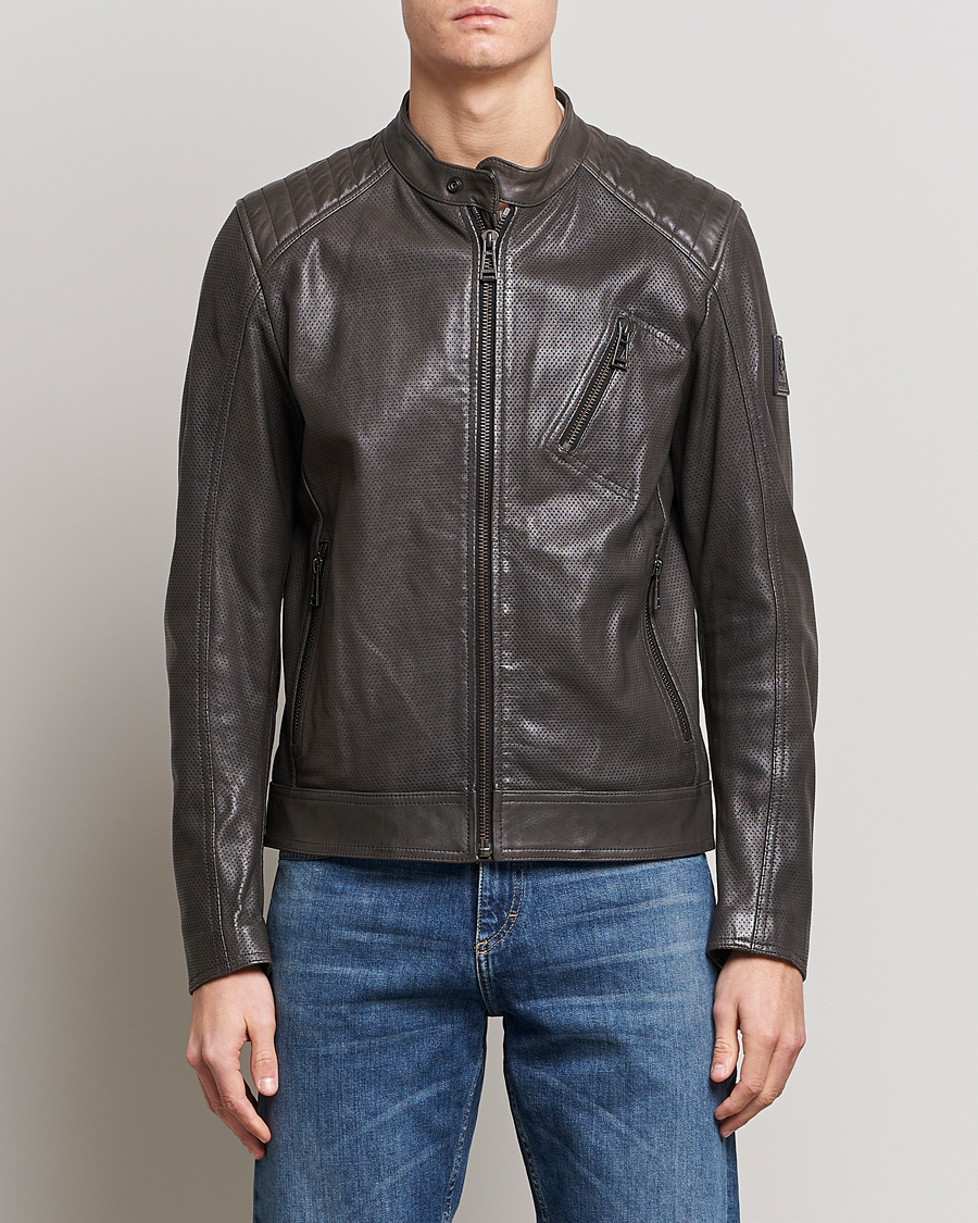 Herre | Læderjakker | Belstaff | V Racer Air Leather Jacket Dark Grey