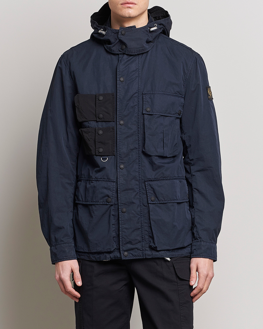 Herre | Jakker | Belstaff | Deploy Cotton/Nylon Field Jacket Dark Ink/Black