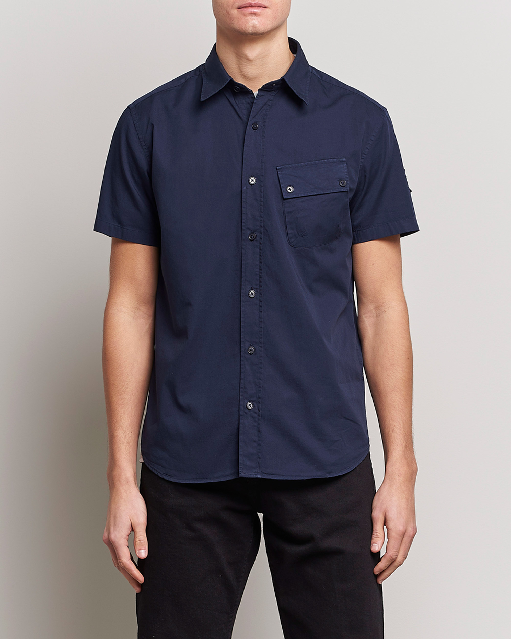 Herre | Skjorter | Belstaff | Short Sleeve Pitch Shirt Neep Navy