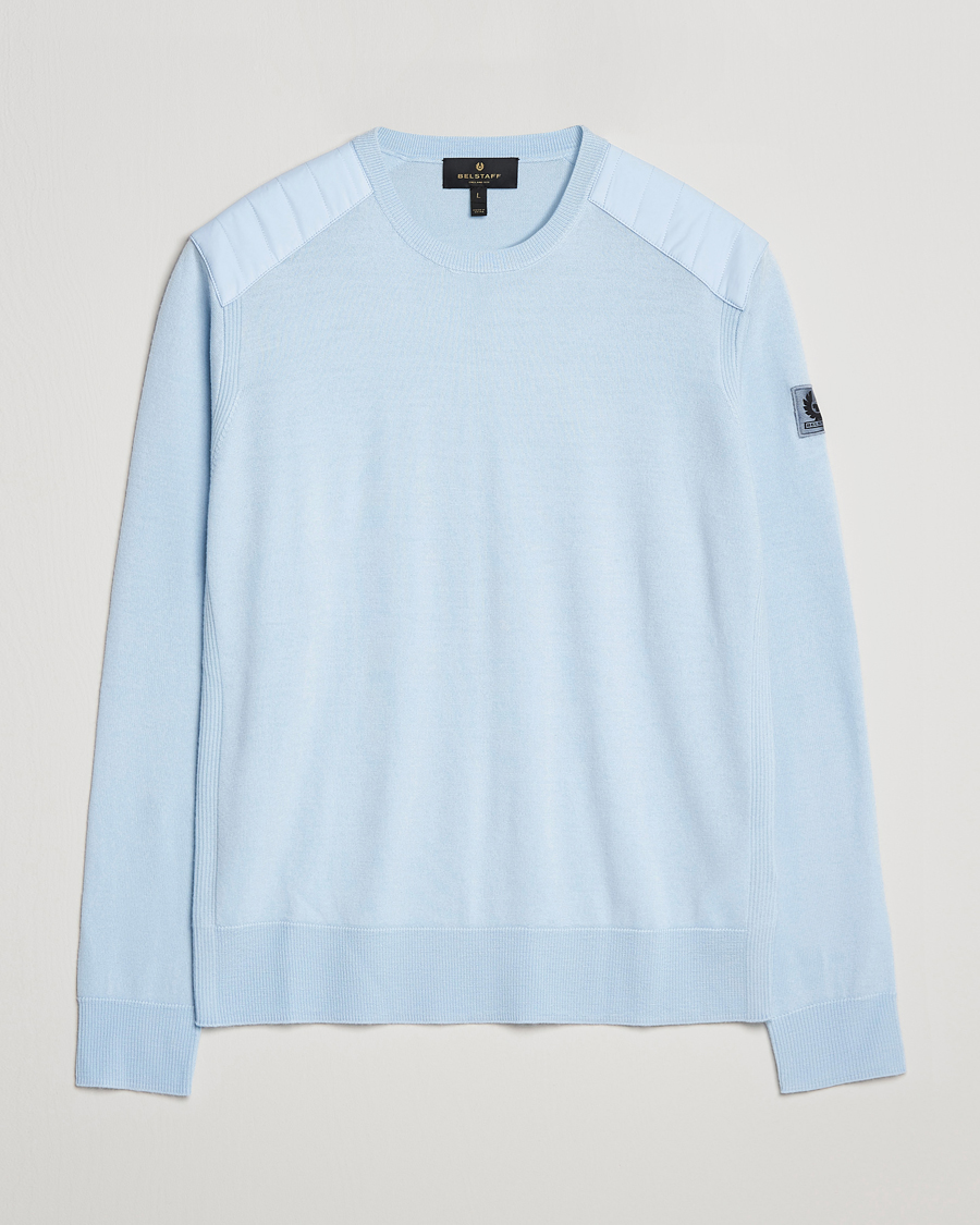 Herre | Trøjer | Belstaff | Kerrigan Crew Neck Merino Sweatshirt Sky Blue