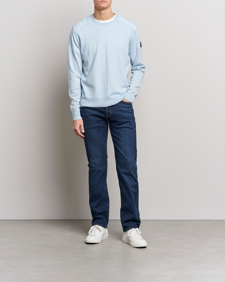 Herre | Trøjer | Belstaff | Kerrigan Crew Neck Merino Sweatshirt Sky Blue