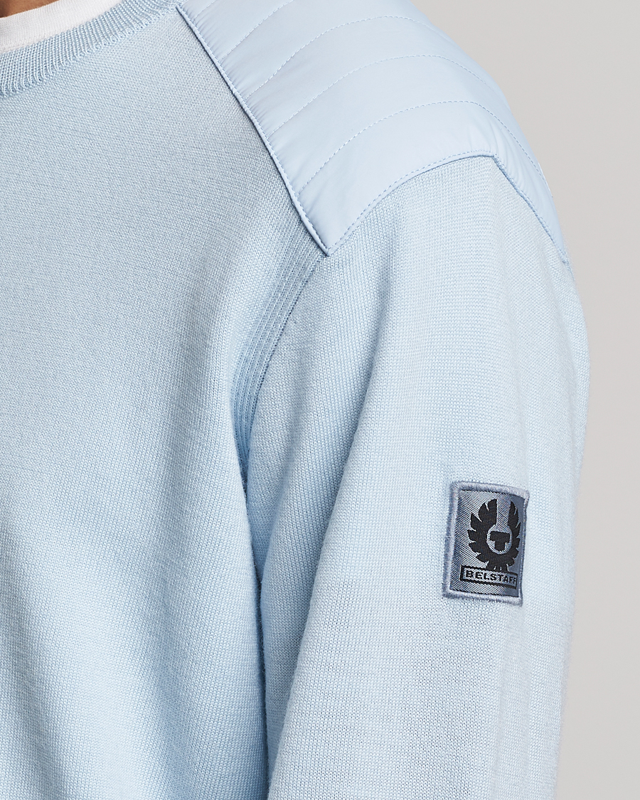 Herre | Trøjer | Belstaff | Kerrigan Crew Neck Merino Sweatshirt Sky Blue