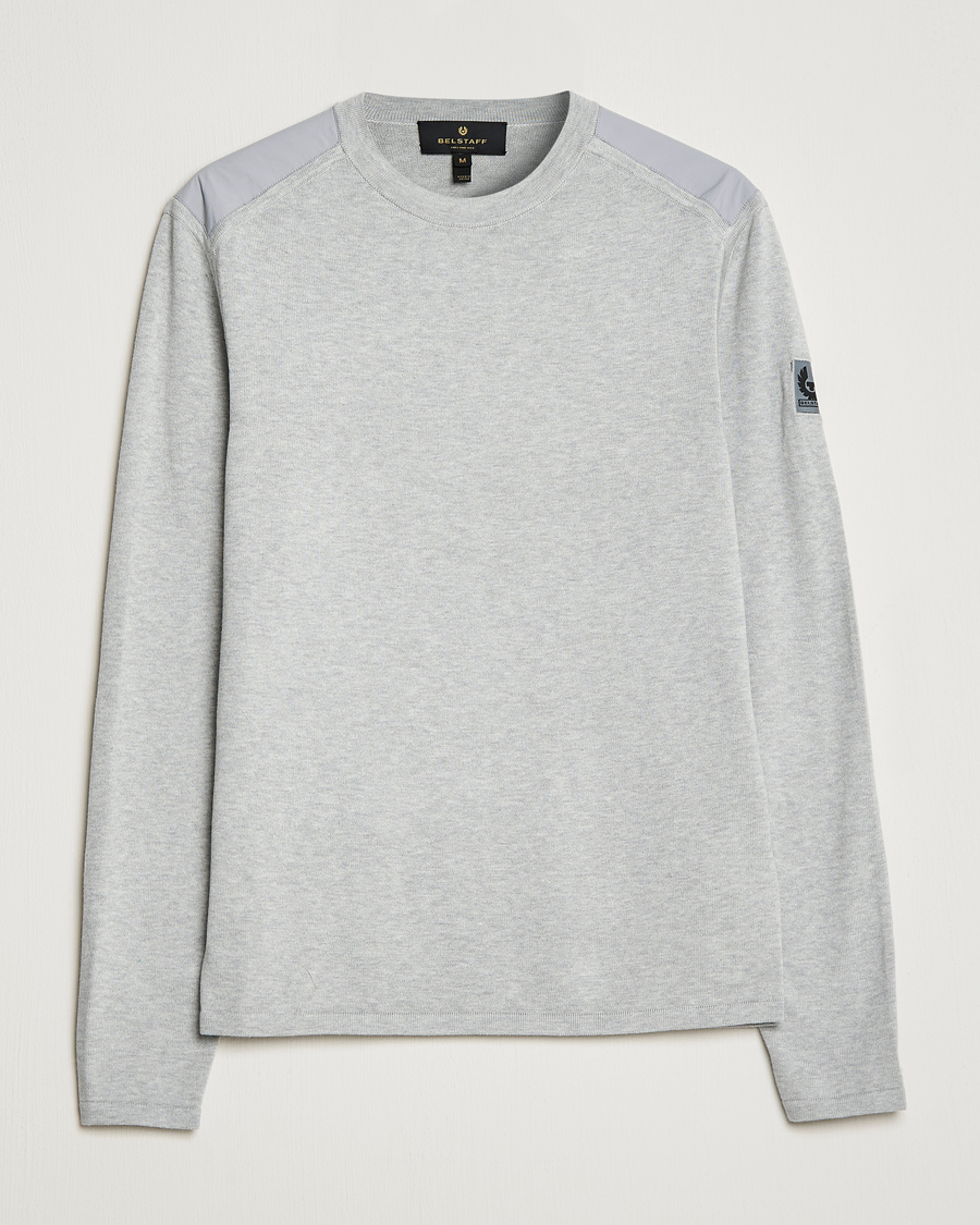 Herre | Trøjer | Belstaff | Curve Cotton Crew Neck Old Silver Heather