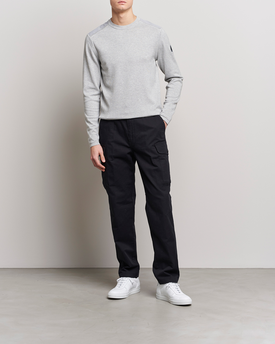 Herre | Trøjer | Belstaff | Curve Cotton Crew Neck Old Silver Heather