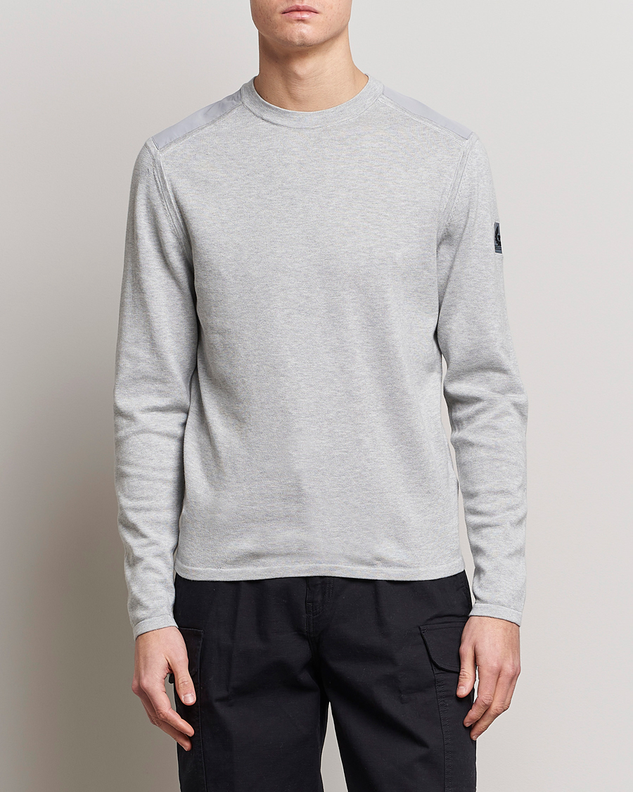 Herre | Pullovers med rund hals | Belstaff | Curve Cotton Crew Neck Old Silver Heather