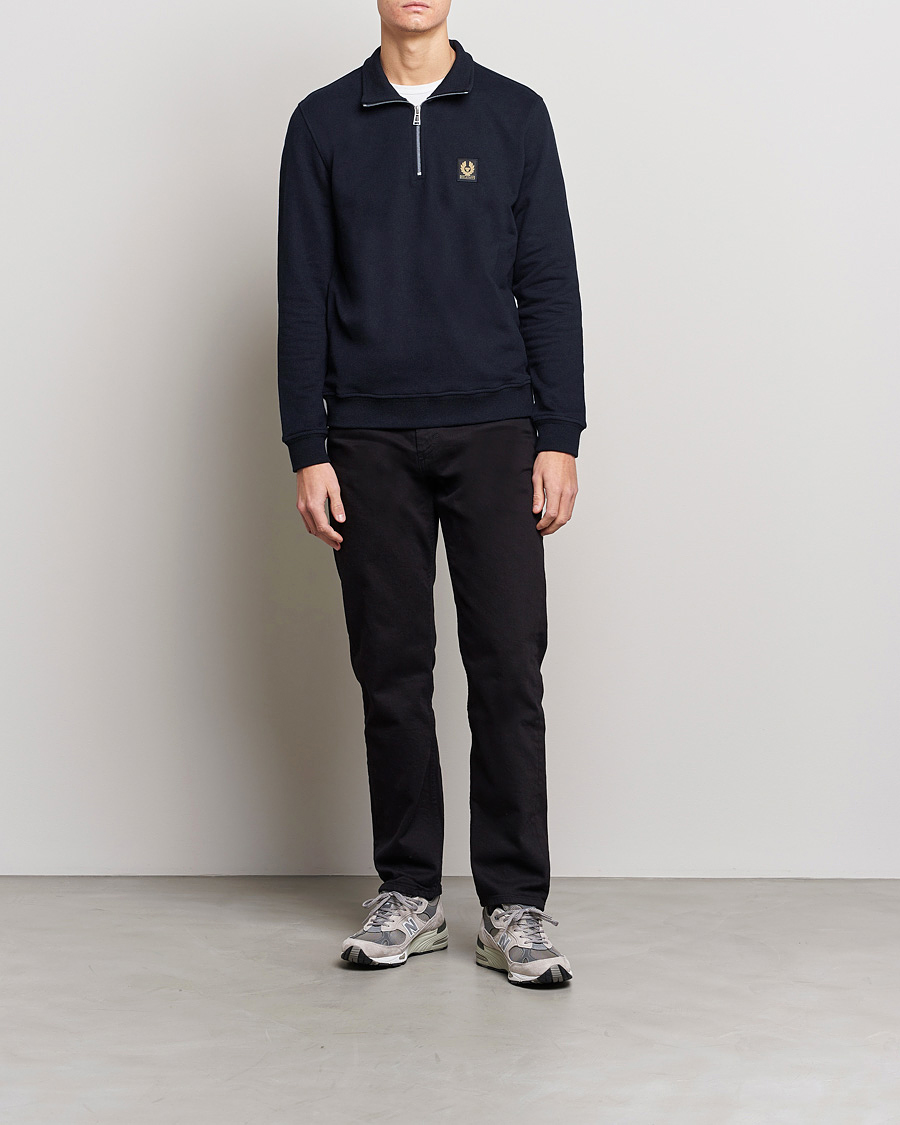Herre | Trøjer | Belstaff | Signature Half Zip Sweatshirt Dark Ink