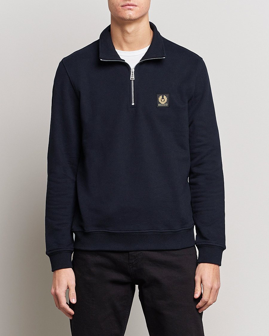 Herre | Trøjer | Belstaff | Signature Half Zip Sweatshirt Dark Ink