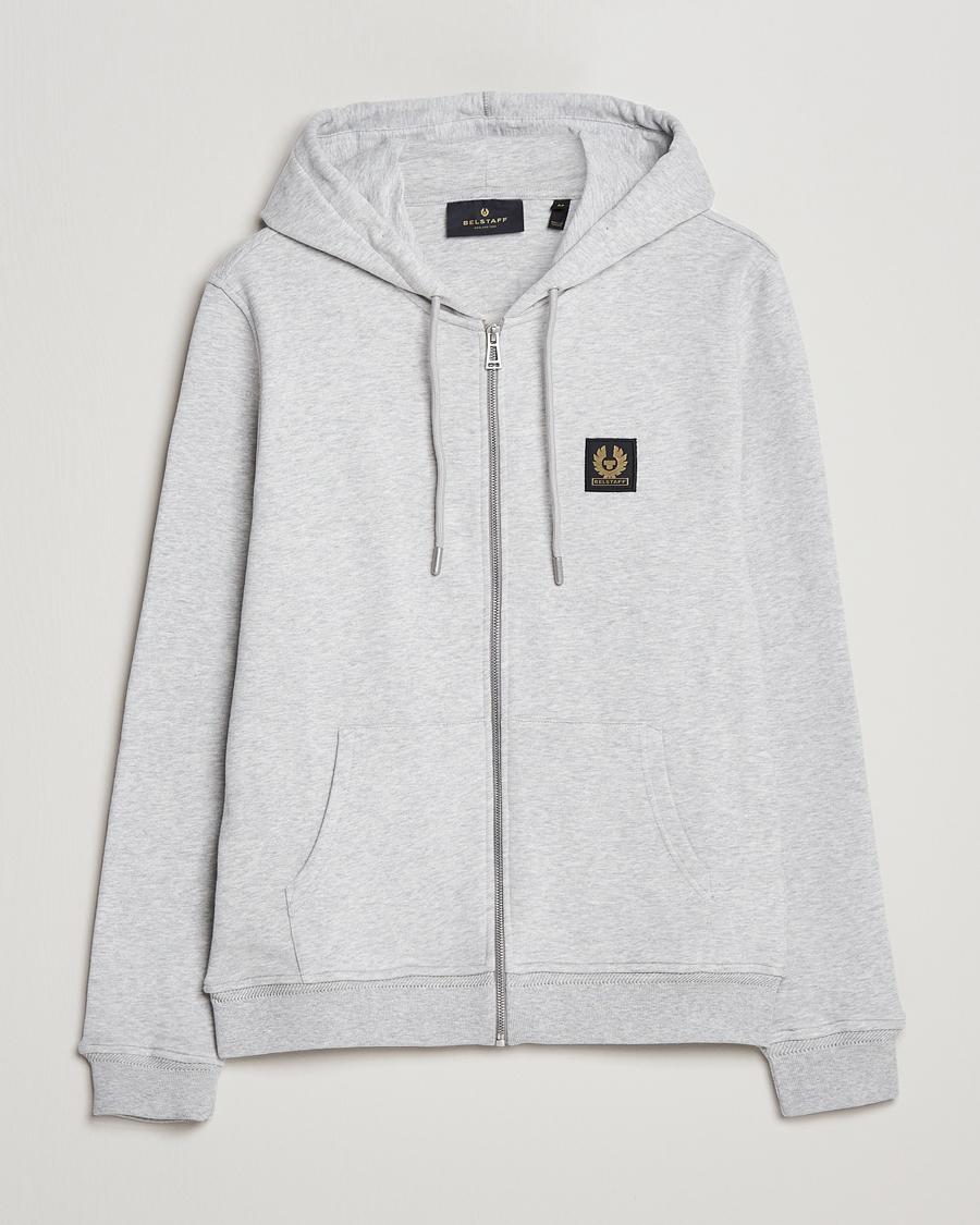Herre | Trøjer | Belstaff | Full Zip Hoodie Old Silver Heather