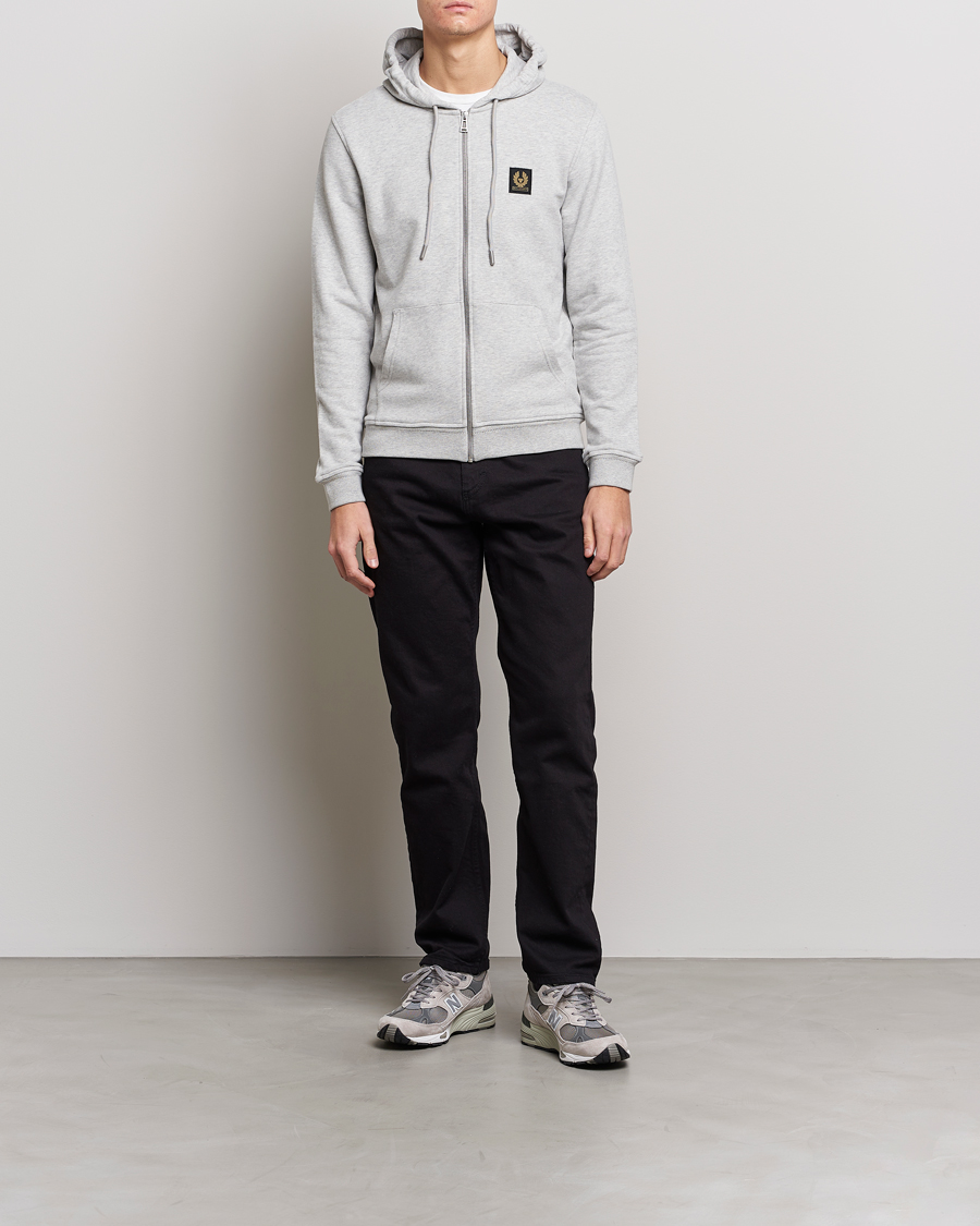 Herre | Trøjer | Belstaff | Full Zip Hoodie Old Silver Heather