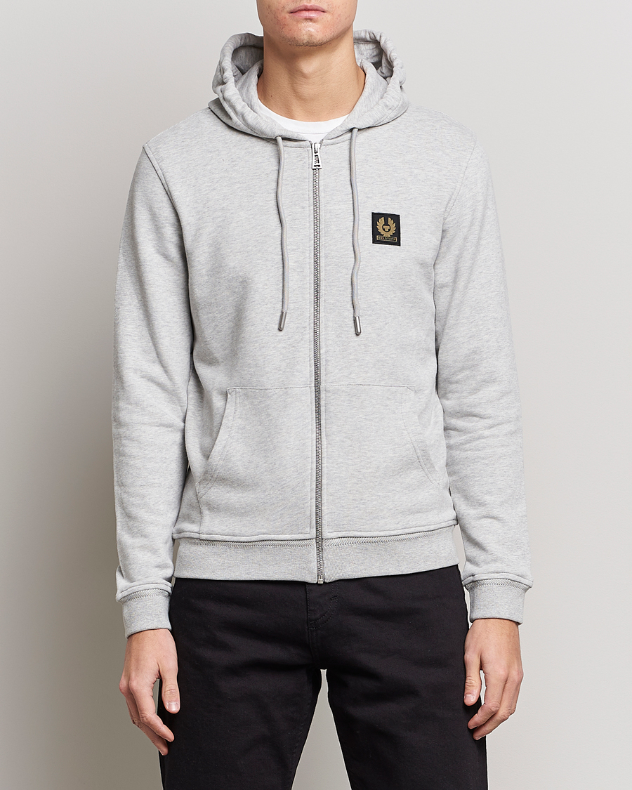 Herre | Trøjer | Belstaff | Full Zip Hoodie Old Silver Heather