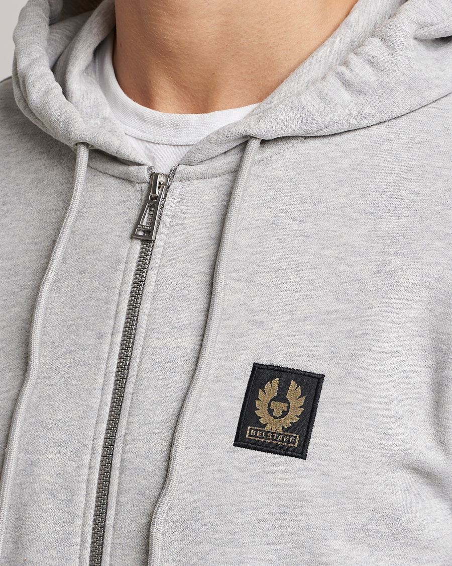 Herre | Trøjer | Belstaff | Full Zip Hoodie Old Silver Heather