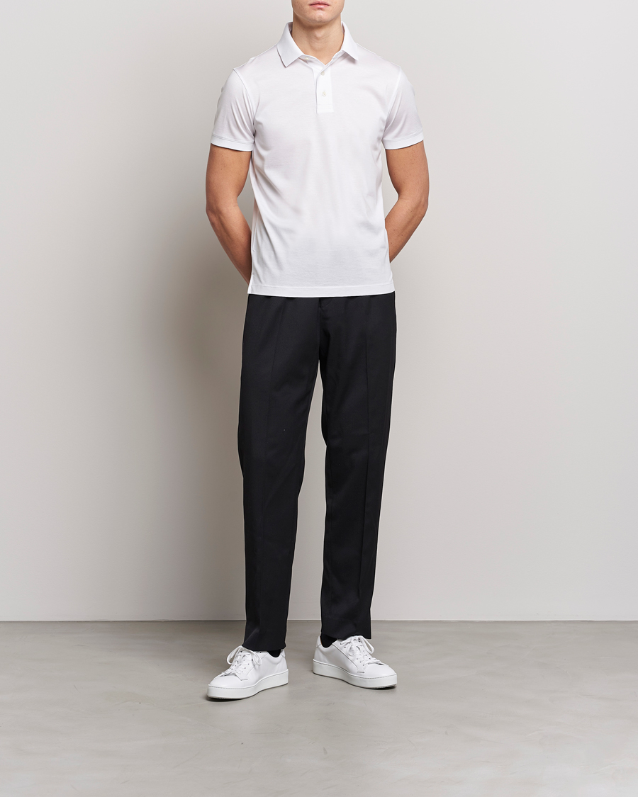 Herre | Polotrøjer | Emporio Armani | Cotton Tencel Polo White