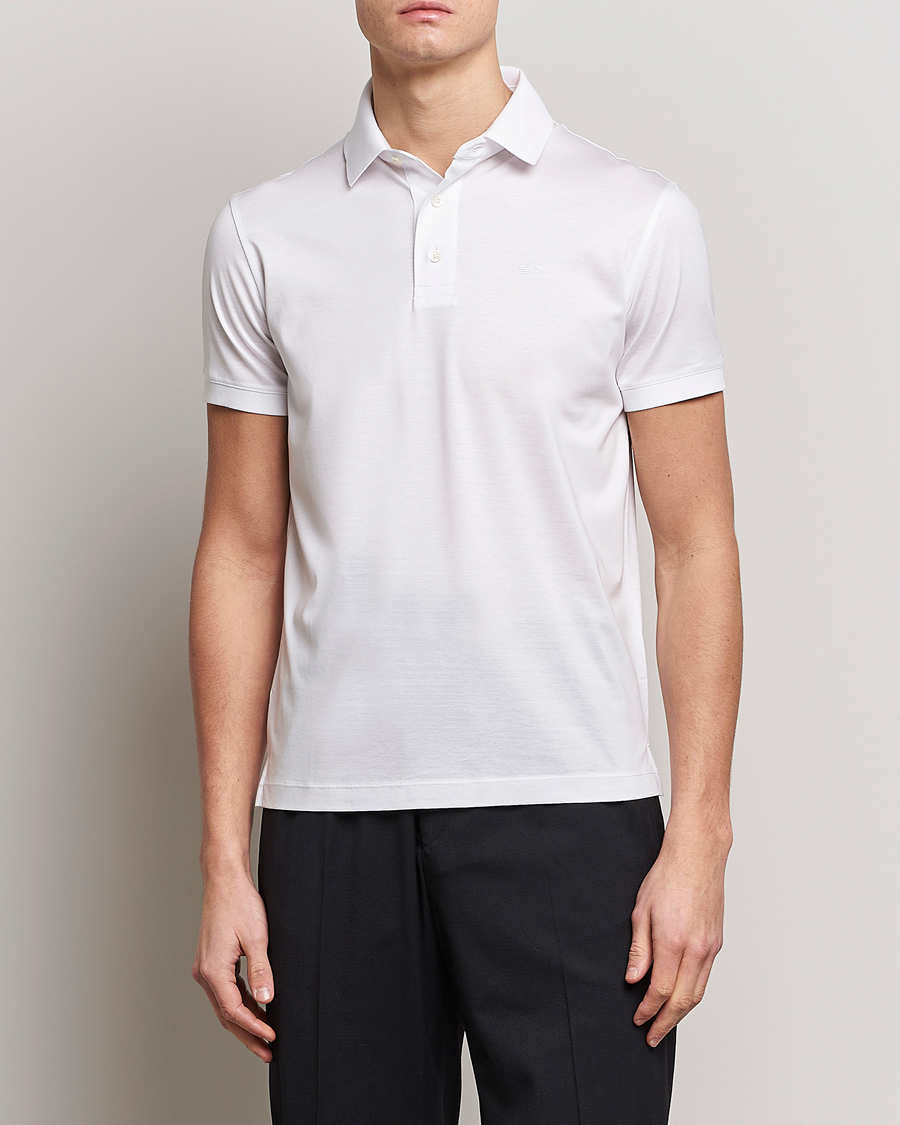Herre | Polotrøjer | Emporio Armani | Cotton Tencel Polo White