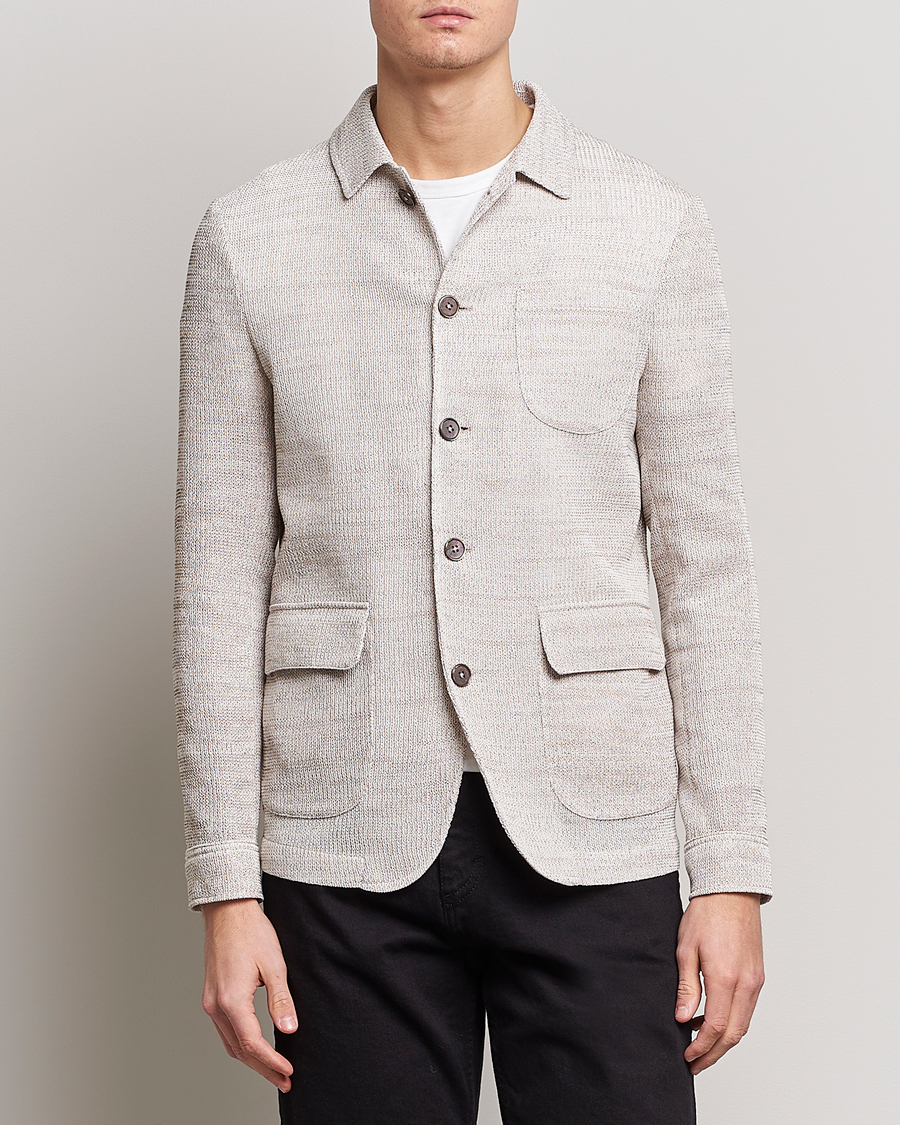 Herre | Blazere & jakker | Emporio Armani | Cotton Knitted Jacket Sand