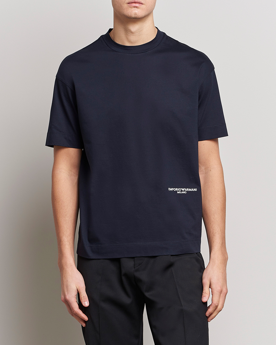 Herre |  | Emporio Armani | Cotton T-Shirt Navy