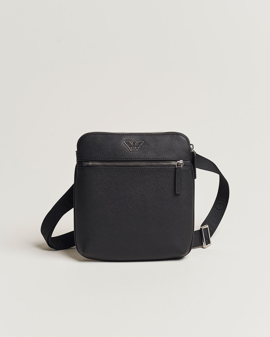 Armani Leather Messeager Bag Black CareOfCarl.dk