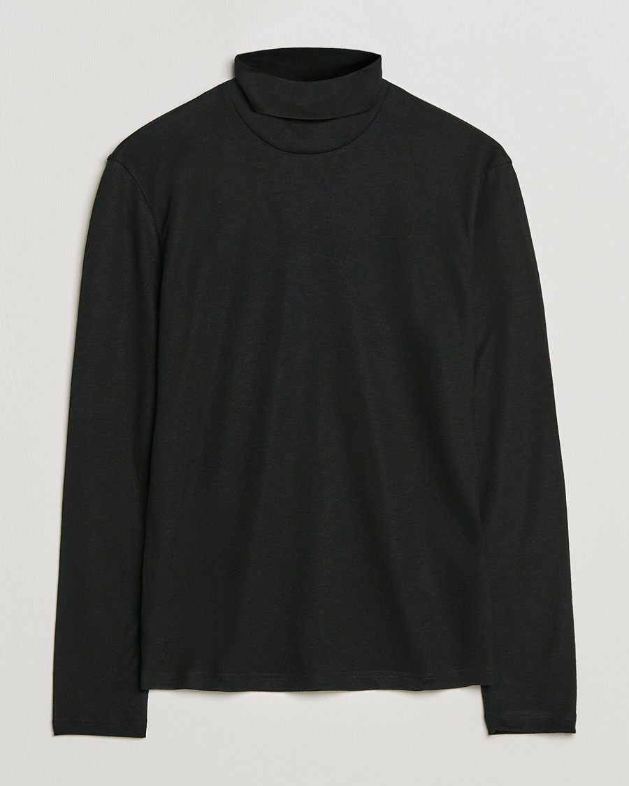 Herre | Trøjer | Filippa K | Jersey Lyocell Turtleneck Black