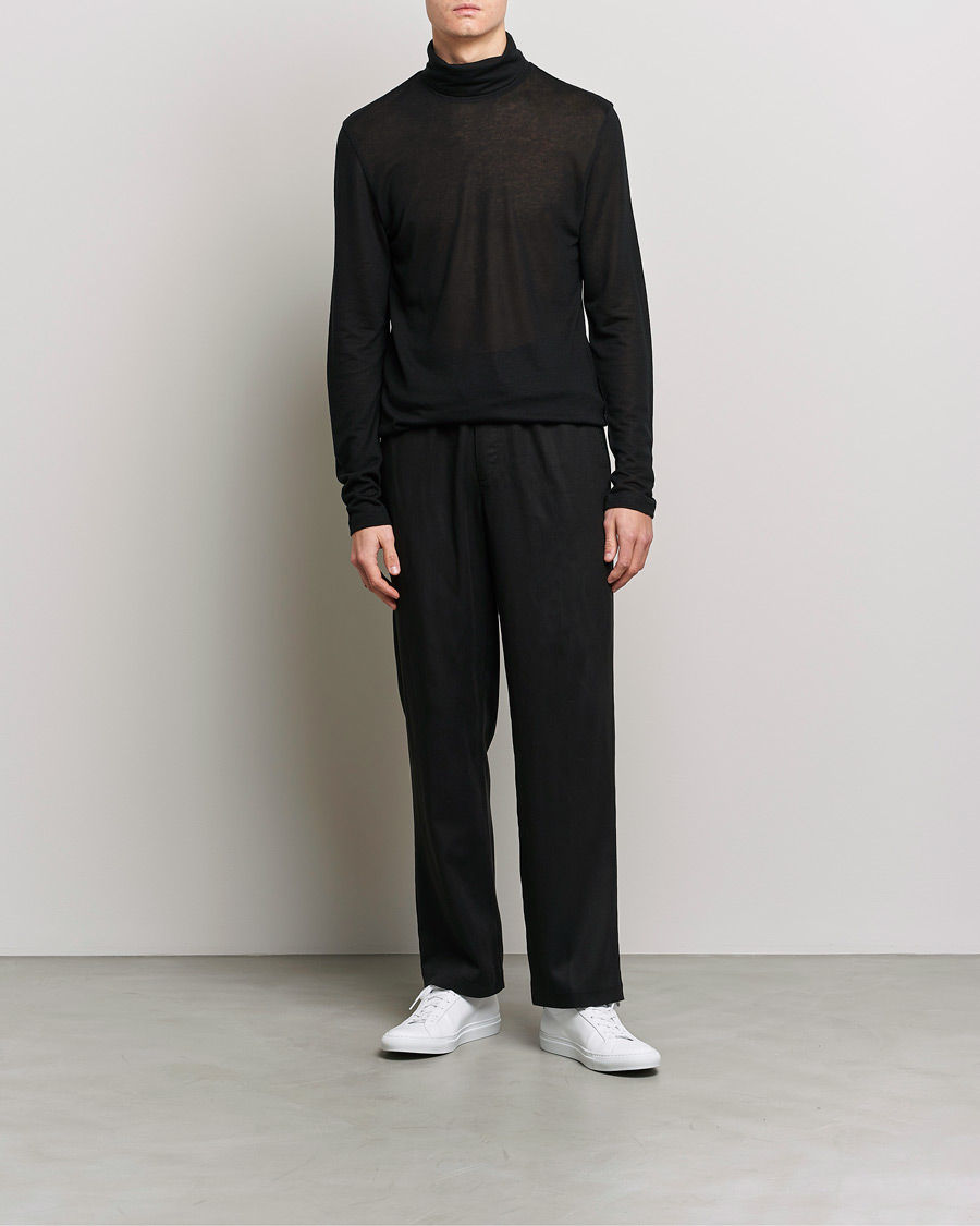 Herre | Trøjer | Filippa K | Jersey Lyocell Turtleneck Black