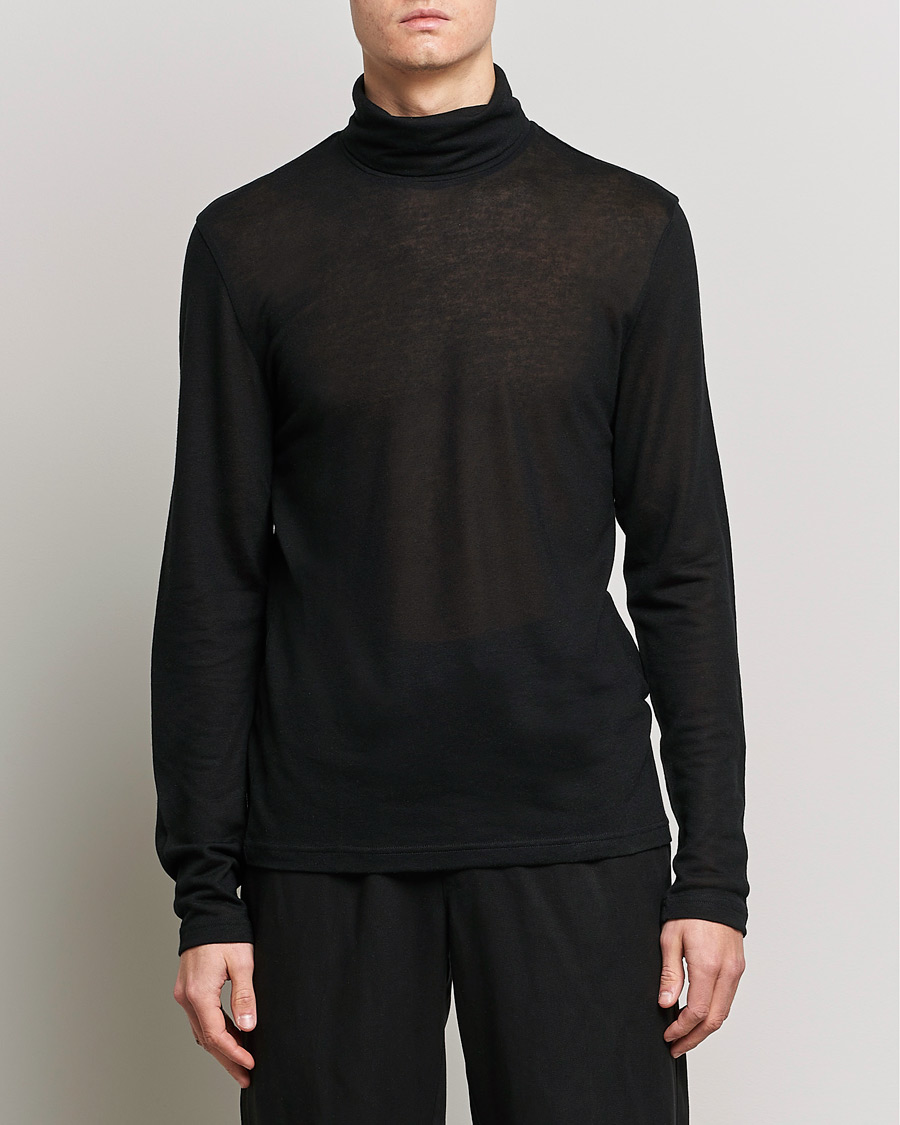 Herre | Trøjer | Filippa K | Jersey Lyocell Turtleneck Black