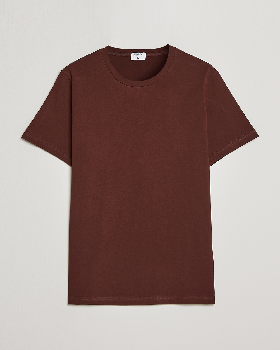 Herre | T-Shirts | Filippa K | Stretch Cotton Tee Brown