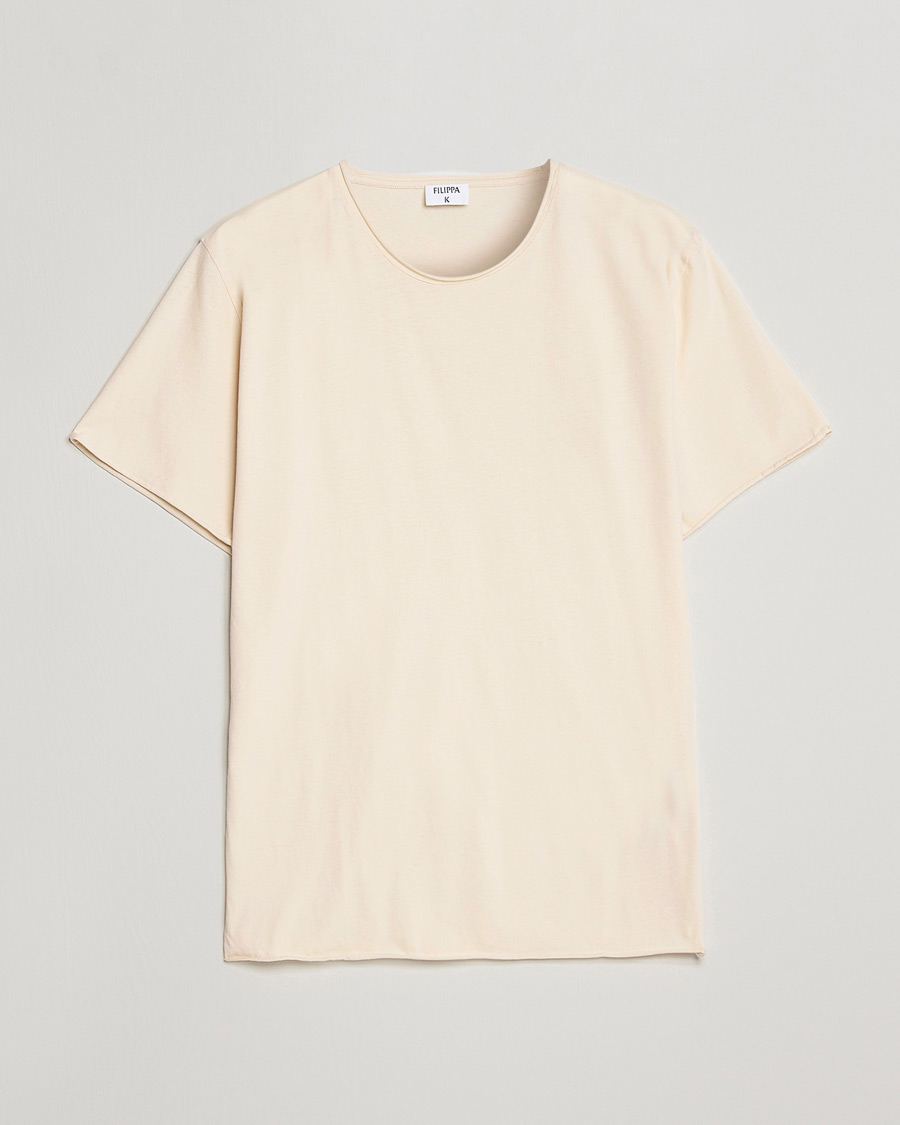 Herre | T-Shirts | Filippa K | Roll Neck Tee Vanilla
