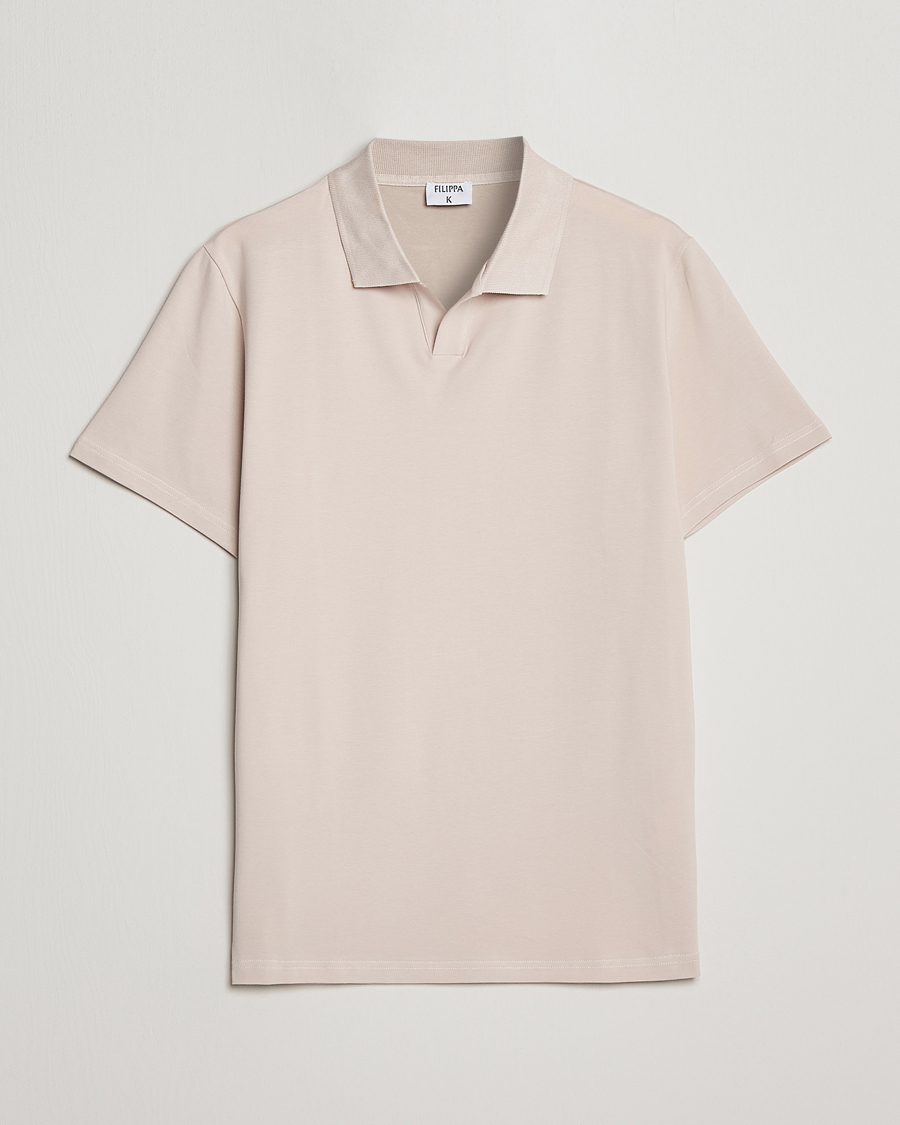 Herre | Polotrøjer | Filippa K | Stretch Cotton Polo Tee Sand
