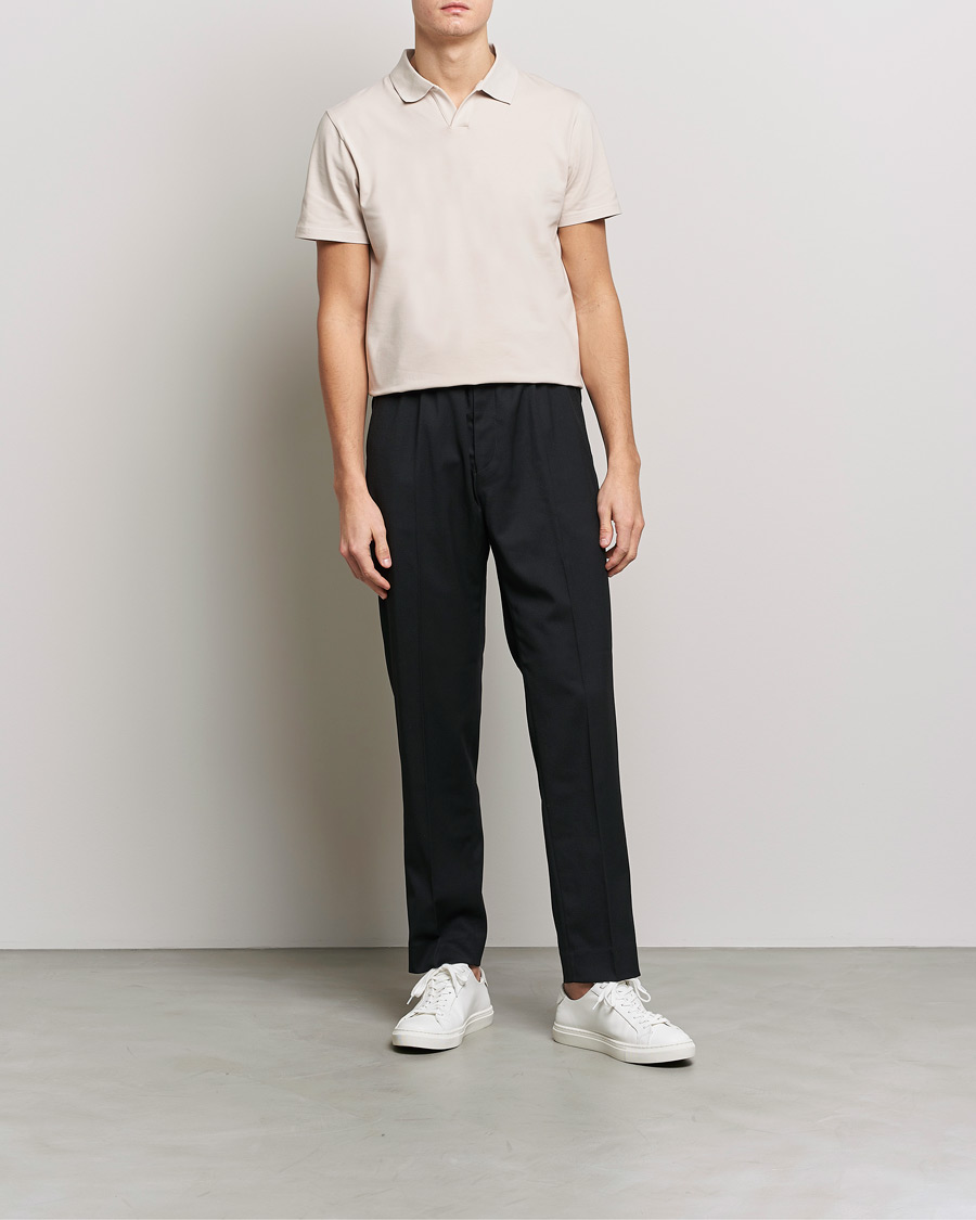 Herre | Polotrøjer | Filippa K | Stretch Cotton Polo Tee Sand