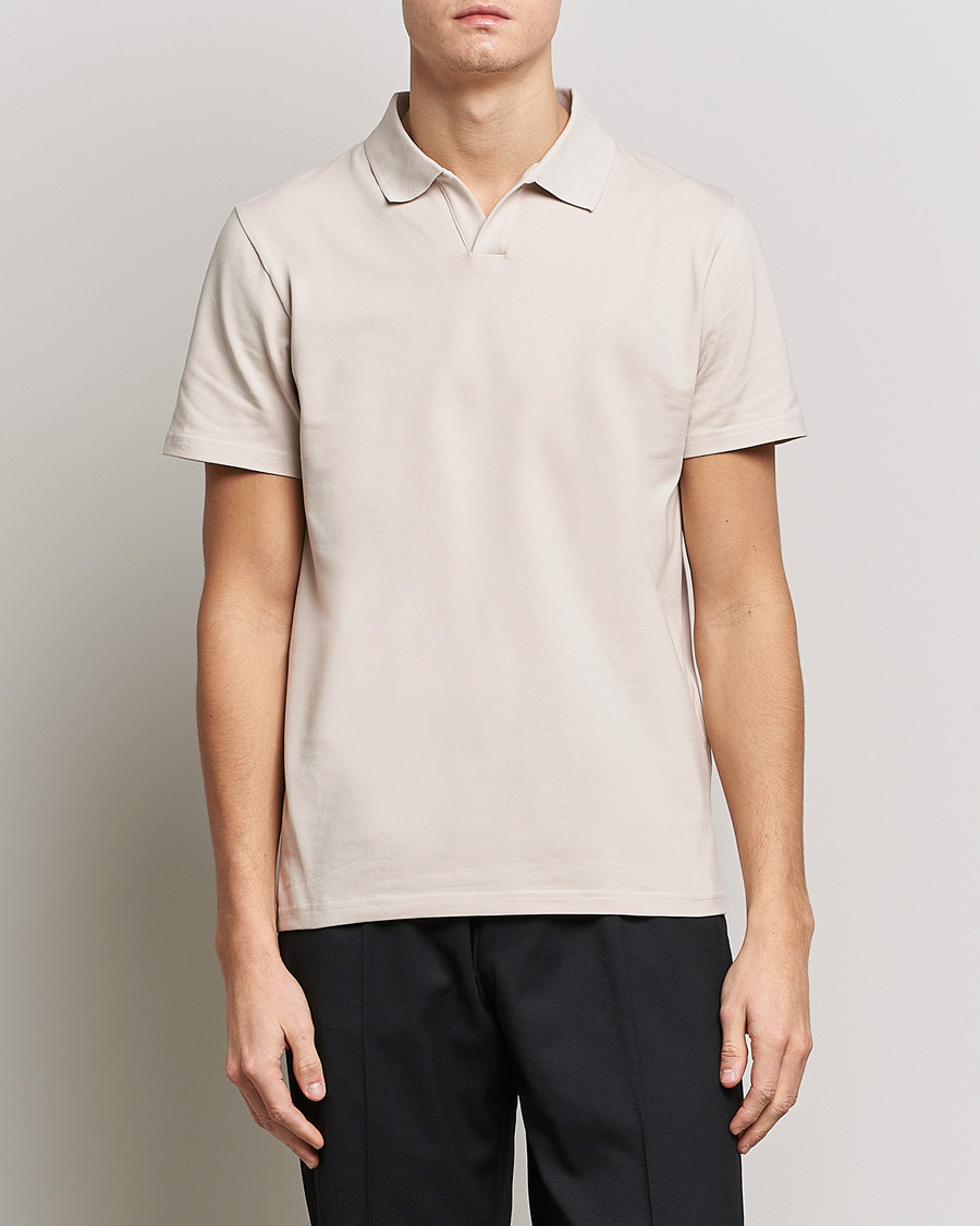 Herre | Polotrøjer | Filippa K | Stretch Cotton Polo Tee Sand
