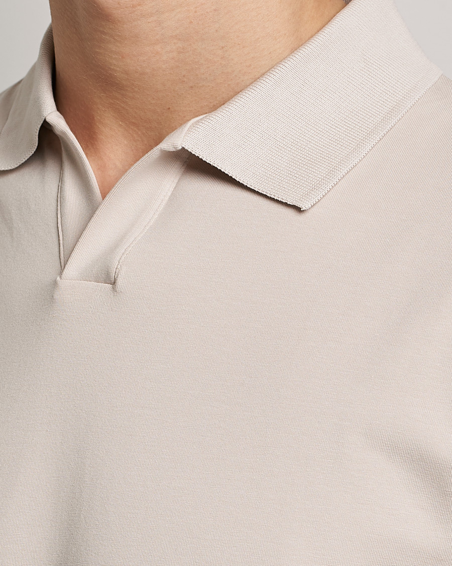 Herre | Polotrøjer | Filippa K | Stretch Cotton Polo Tee Sand