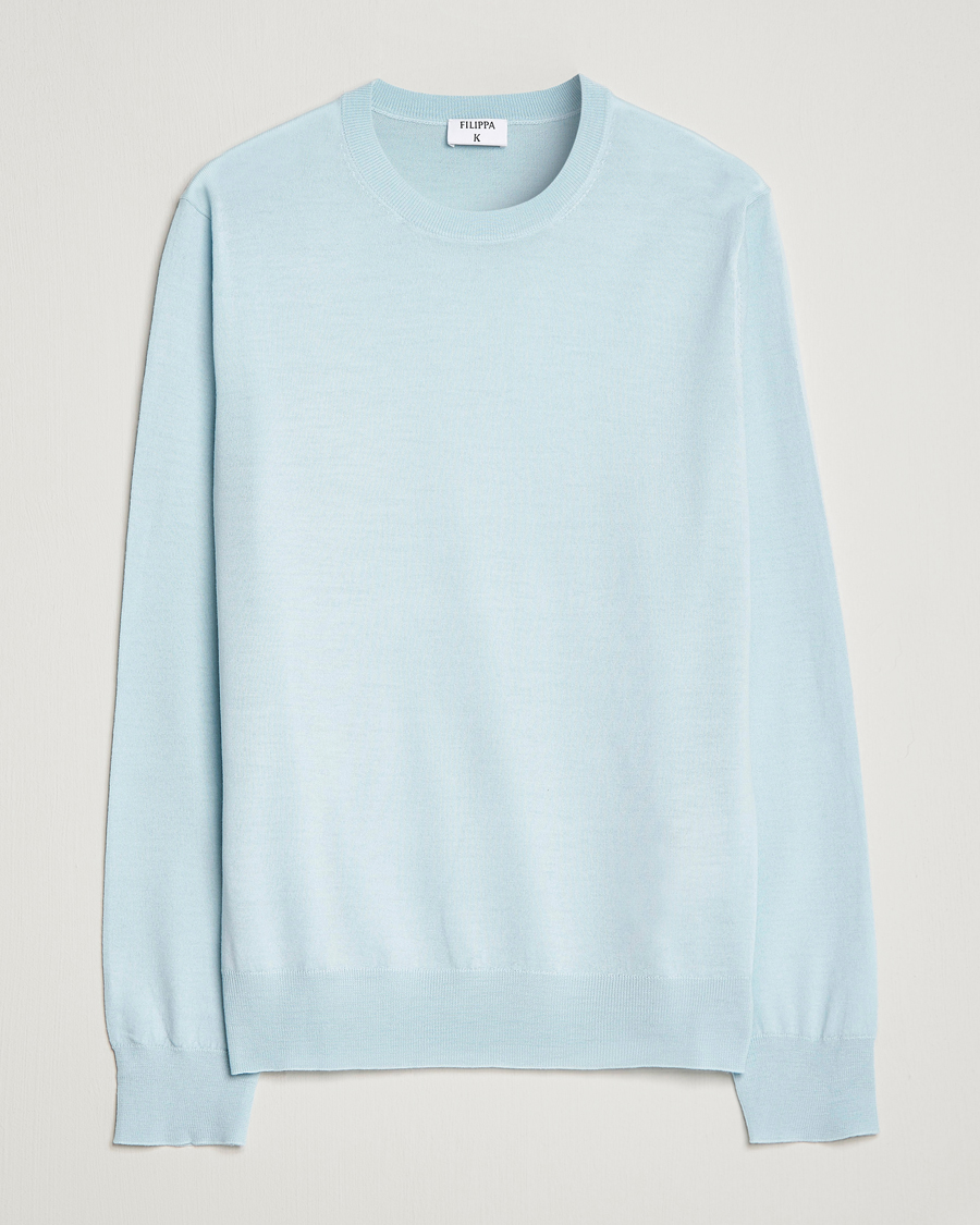 Herre | Trøjer | Filippa K | Merino Sweater Aqua