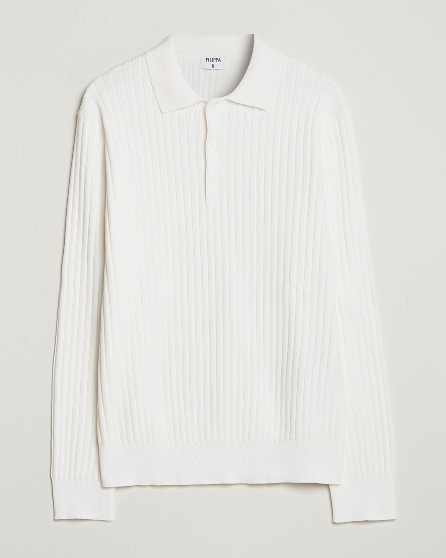 Herre | Trøjer | Filippa K | Knitted Polo Shirt White