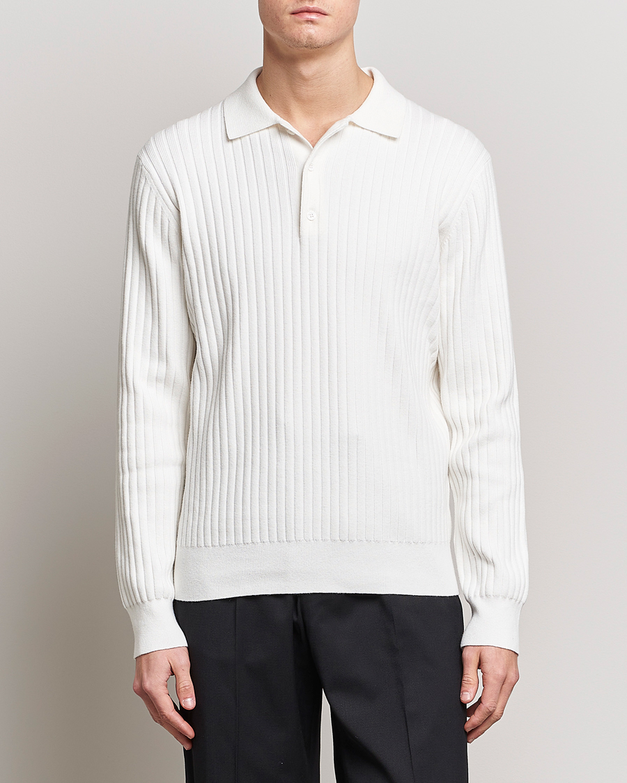 Herre | Strikkede polotrøjer | Filippa K | Knitted Polo Shirt White