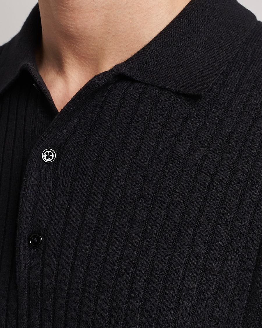 Herre | Trøjer | Filippa K | Knitted Polo Shirt Black