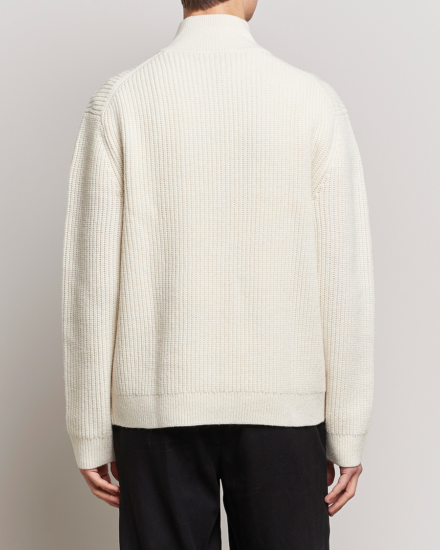 Herre | Trøjer | Filippa K | Half Zip Sweater Off White