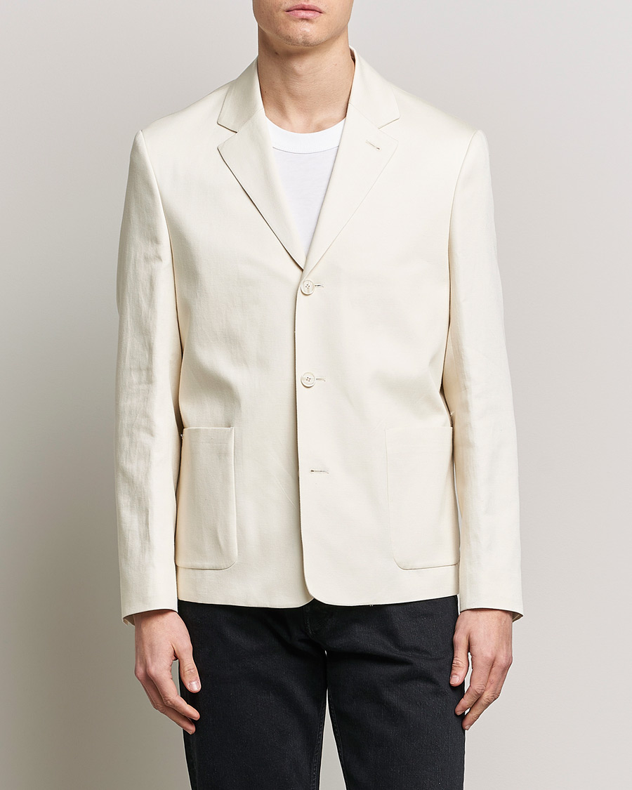 Herre | Blazere & jakker | Filippa K | Cotton Linen Blazer Bone White