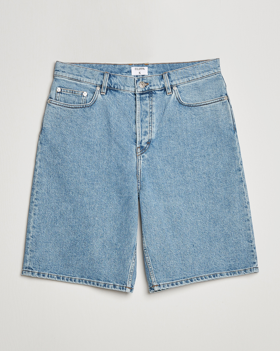 Herre | Shorts | Filippa K | Bermuda Denim Shorts Allover Stone