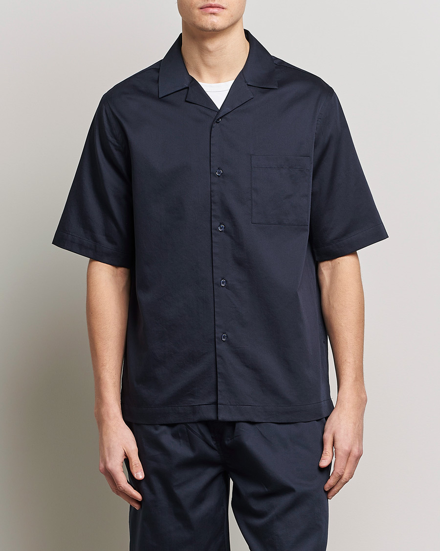Herre | Kortærmede skjorter | Filippa K | Lounge Short Sleeve Shirt Night Blue