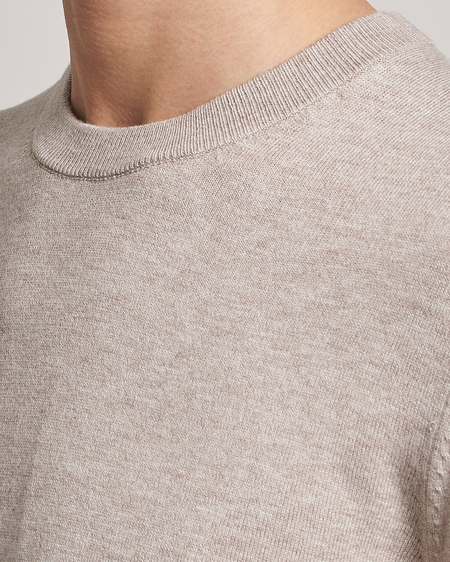 Herre | Trøjer | Filippa K | Cotton Merino Sweater Beige Melange