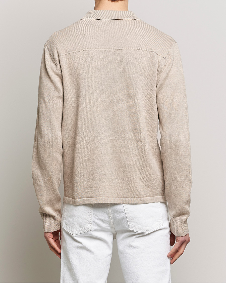 Herre | Skjorter | Filippa K | Cotton Linen Knitted Shirt Dusty Beige