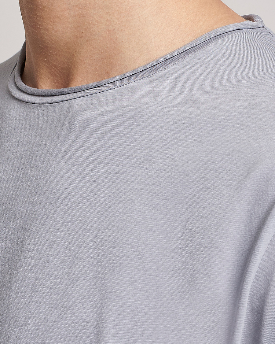 Herre | T-Shirts | Filippa K | Roll Neck Crew Neck Tee Fog Blue