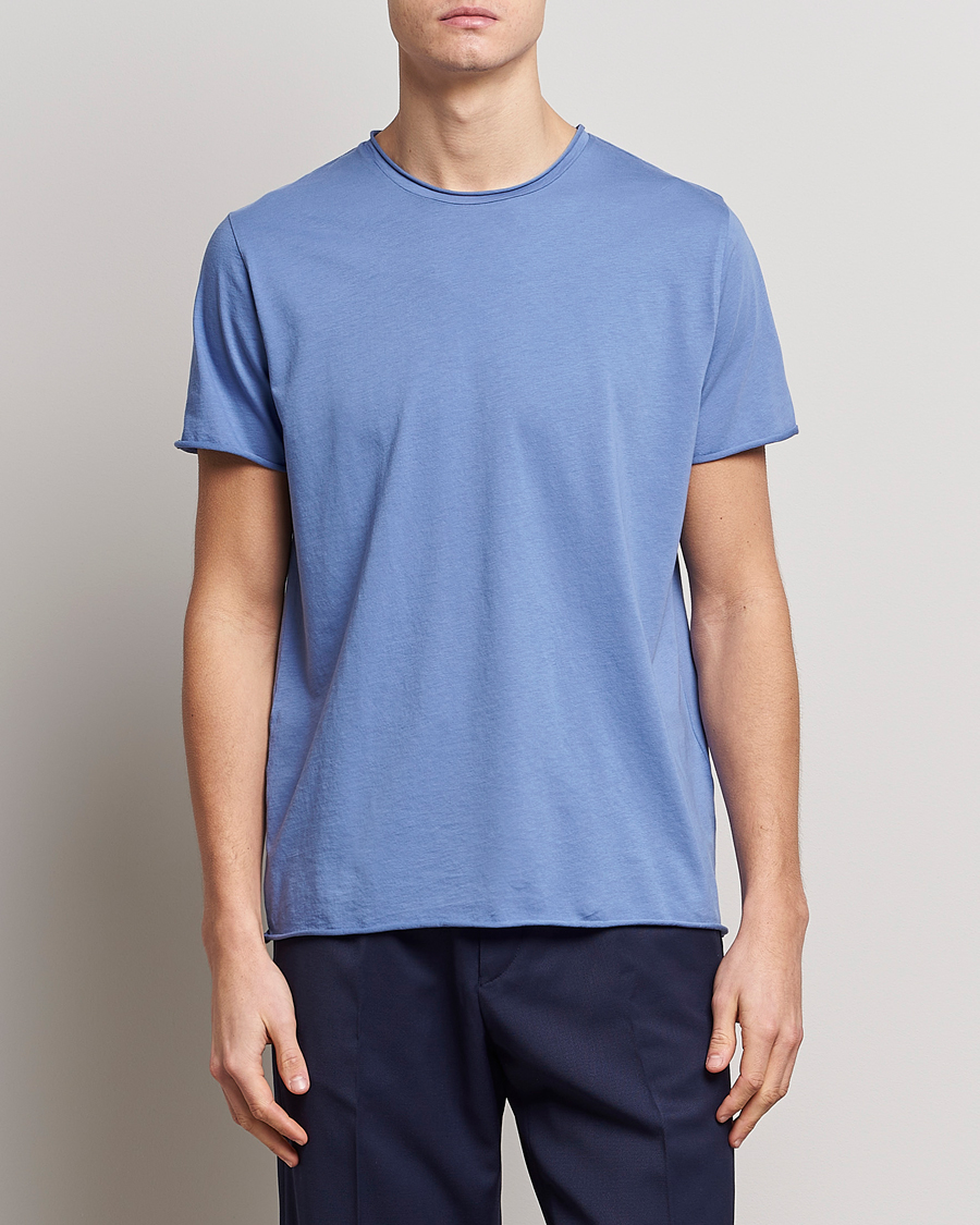 Herre | T-Shirts | Filippa K | Roll Neck Crew Neck Tee Coral Blue