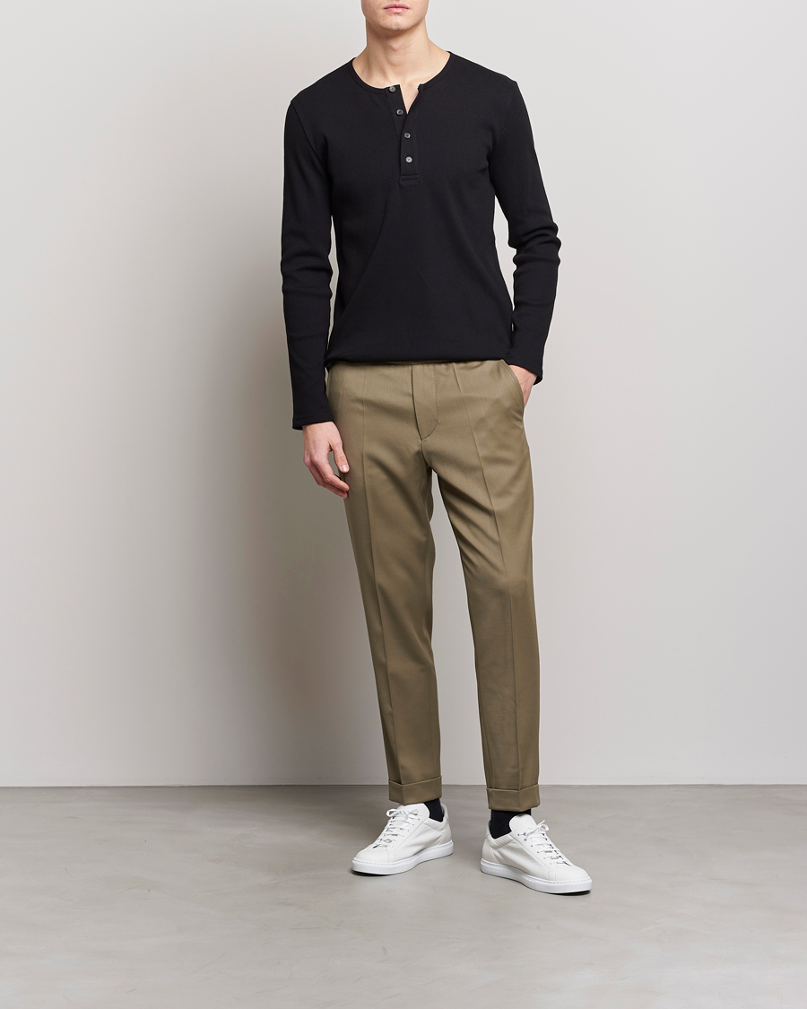 Herre | Trøjer | Filippa K | Rib Henley Black