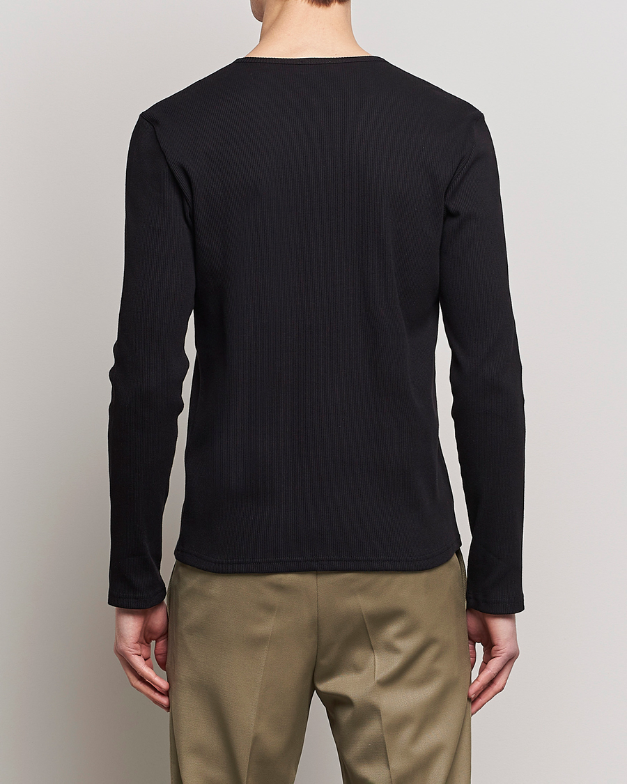 Herre | Trøjer | Filippa K | Rib Henley Black