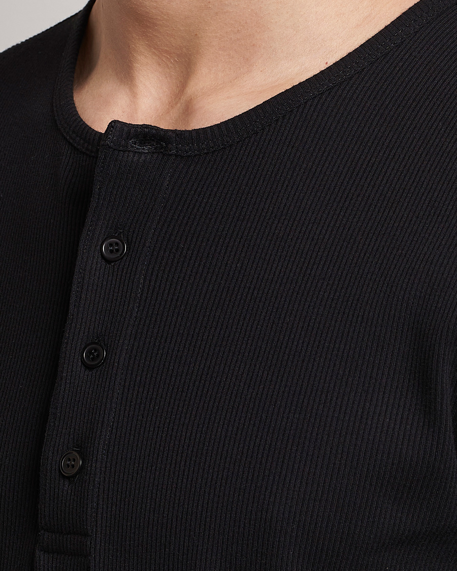 Herre | Trøjer | Filippa K | Rib Henley Black