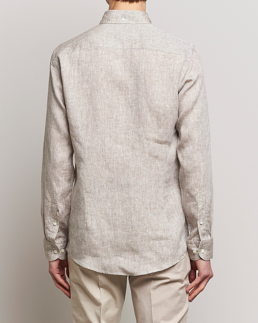 Herre | Skjorter | Eton | Slim Fit Linen Shirt Brown