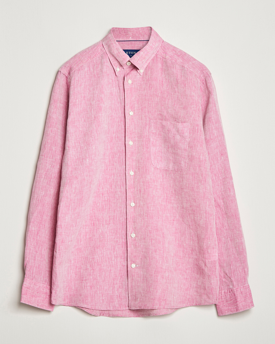 Herre | Skjorter | Eton | Slim Fit Linen Shirt Pink