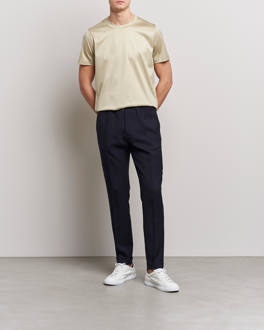 Herre | T-Shirts | Eton | Filo Di Scozia T-Shirt Light Brown