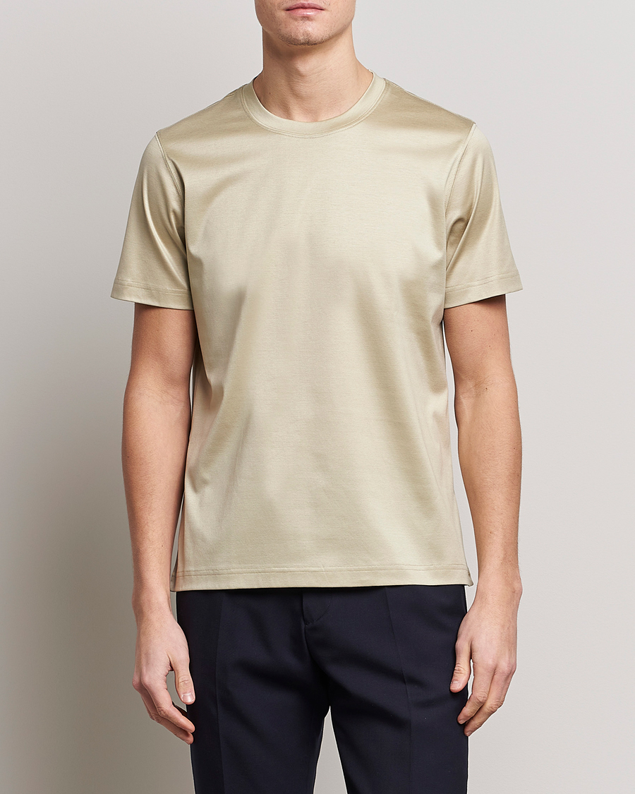 Herre | T-Shirts | Eton | Filo Di Scozia T-Shirt Light Brown